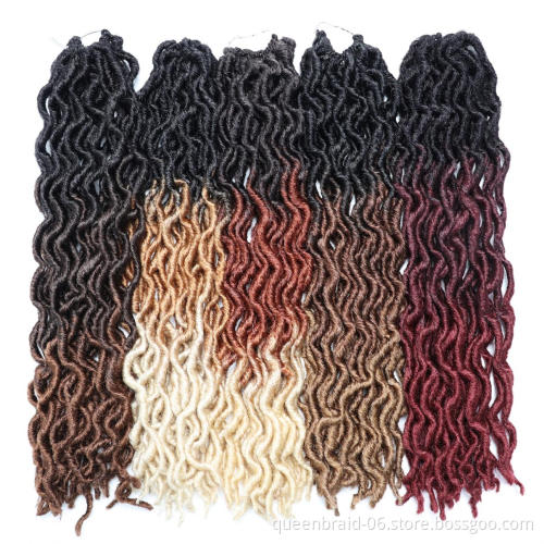 18 Strands Faux Locs Crochet Hair Black Brown Burgundy Dreadlocks Hair Extensions Soft Gypsy Locs Crochet Braids
